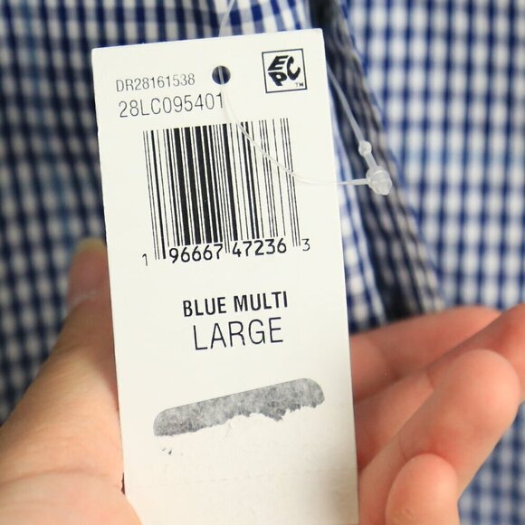 The Men's Bloomingdale's Gingham Button Down Stretch Fabroc Size Large - Picture 8 of 11